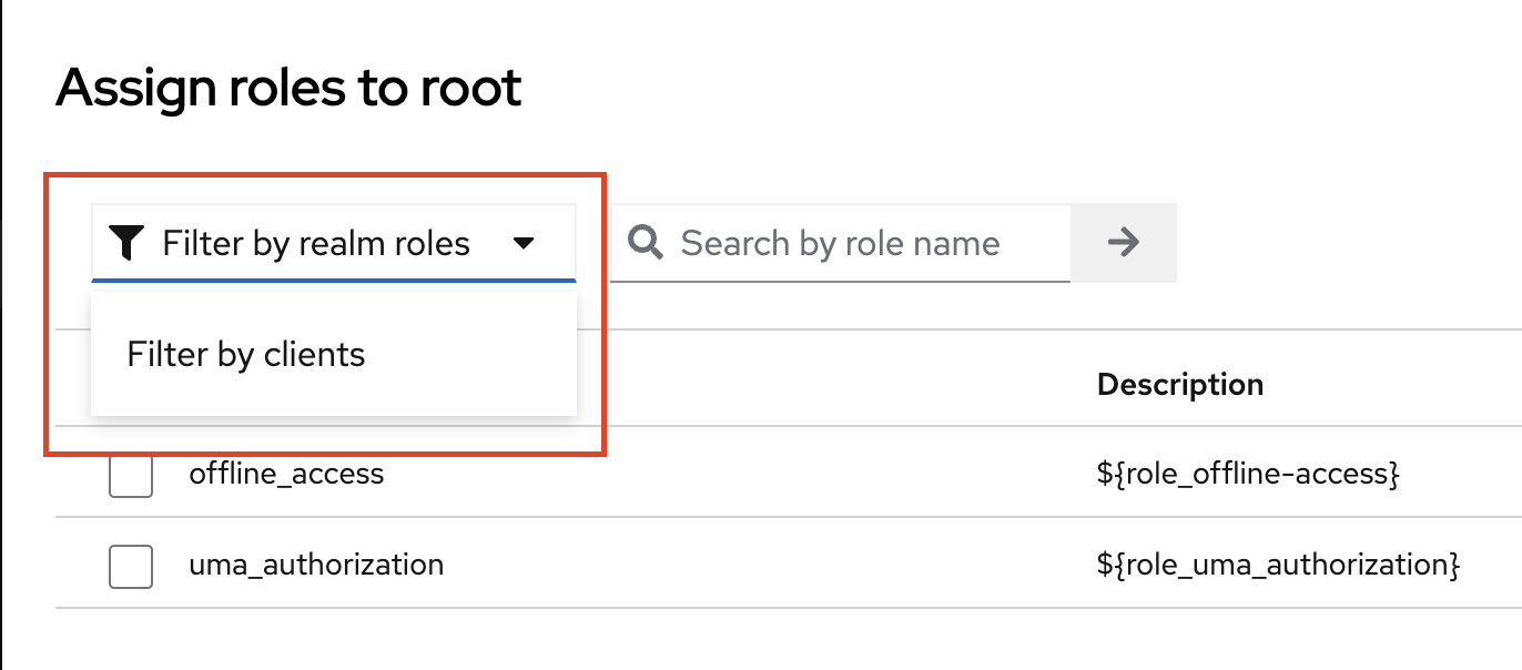 Dropdown Menu to enable filtering of user roles