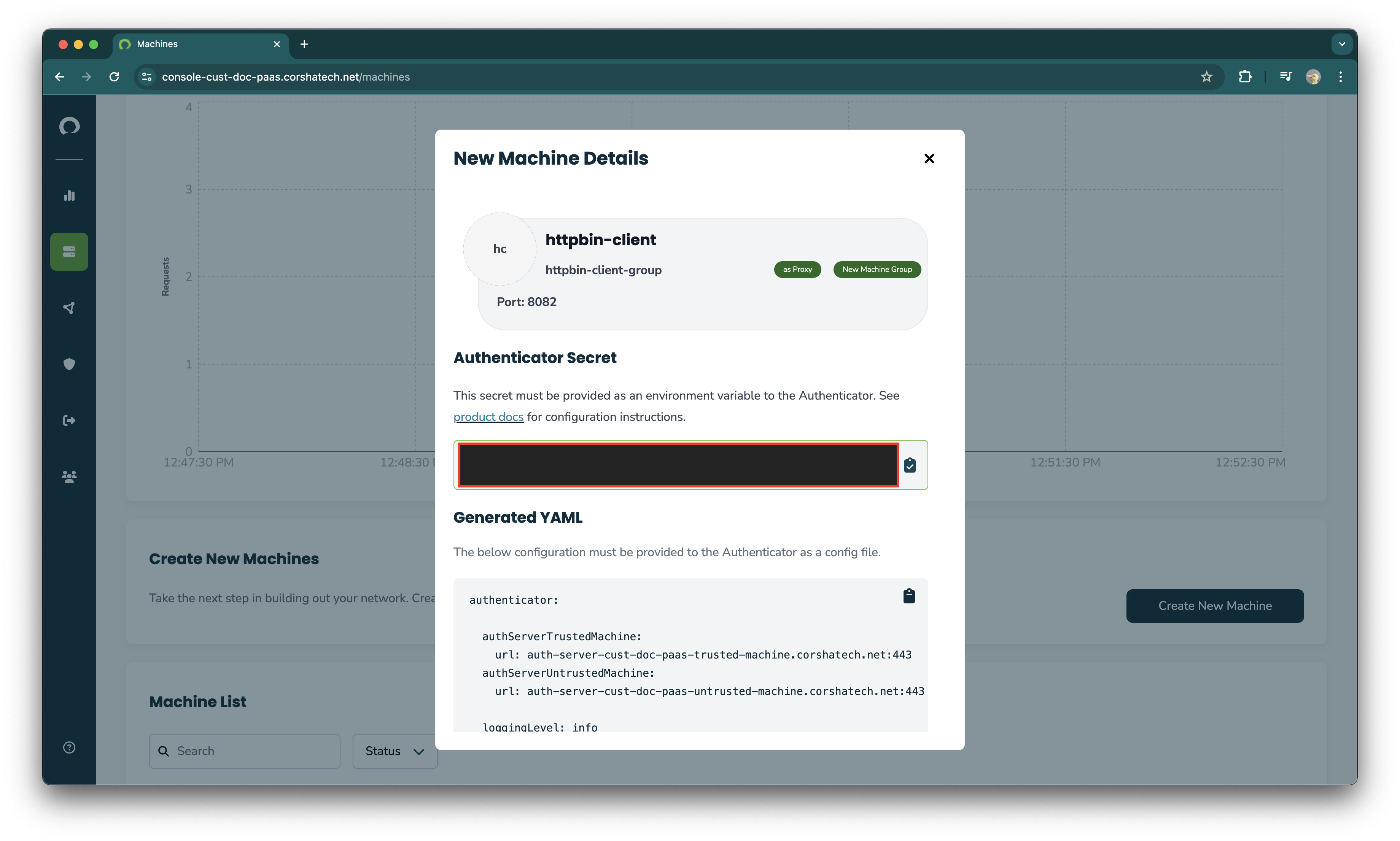 New Authenticator wizard prompt to Initialize Machine